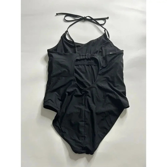 Athleta Swimsuit Women’s XL Keyhole Black One Piece Halter Athletic Minimalist - Picture 6 of 7